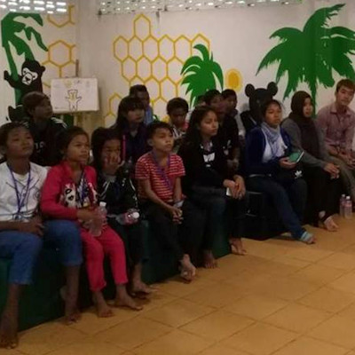 Children learning about the centre