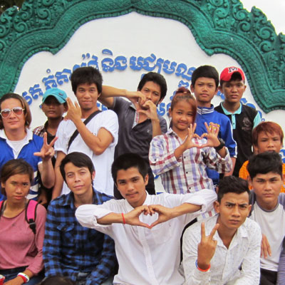 Group outside the centre