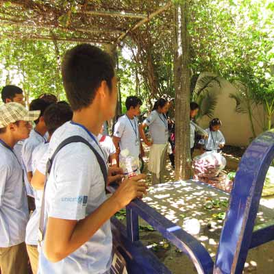 Looking into an enclosure