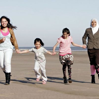 Family on the beach