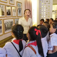 Children listening to guide