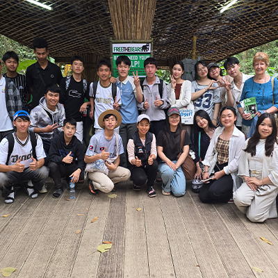 The group pose for a photo together
