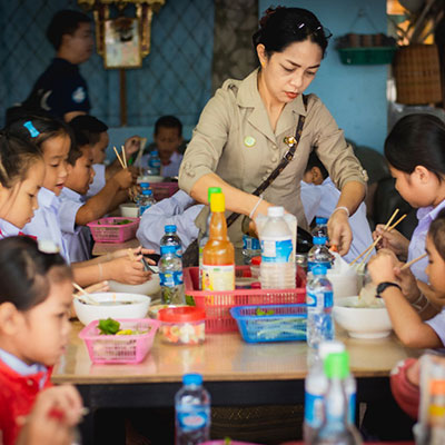 Children having their lunch