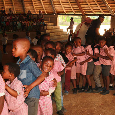 Children lining up