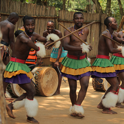 Men doing traditional Swazi dance