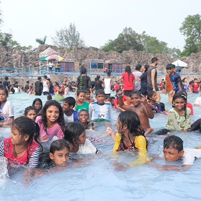 Kids swimming at Nicco Amusement park, India