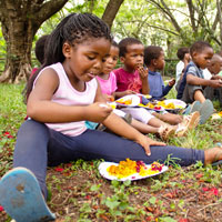 Children eating their lunch