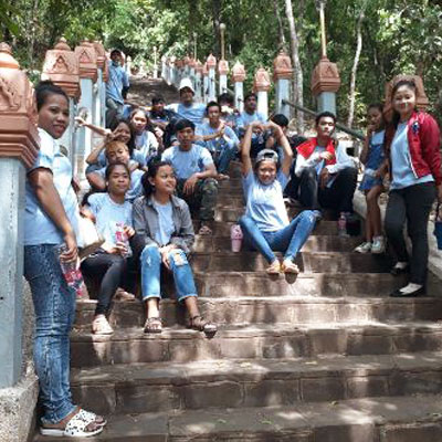 Group on the steps