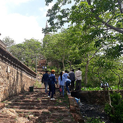 Ascending the steps