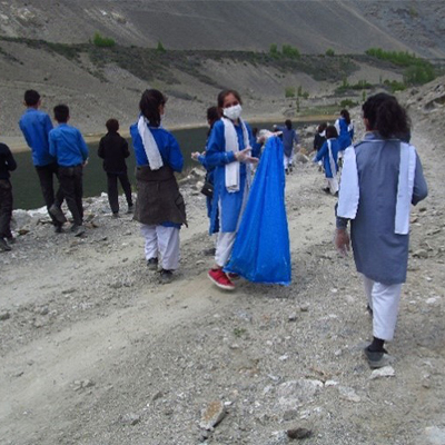 Some of the kids walking