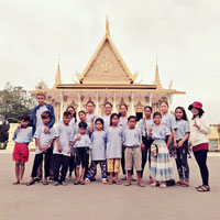 Children in front of temple