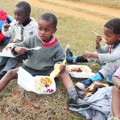 Enjoying lunch