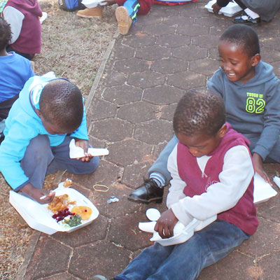 Eating lunch
