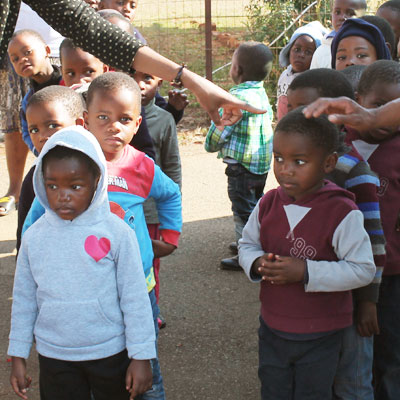 Children queuing