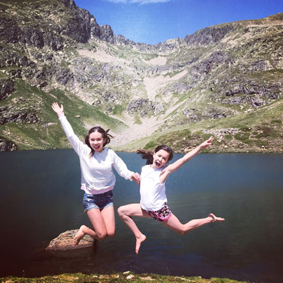 Girls jumping