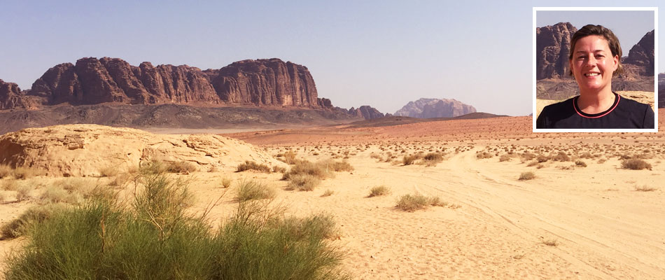 Wadi Rum and Francesca inset