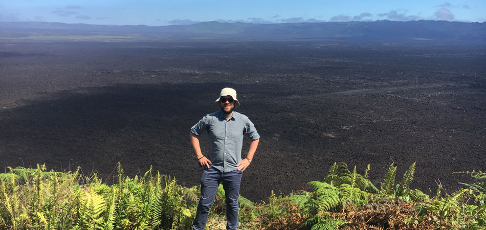 Martin at Sierra Negro volcano, Isabela Island