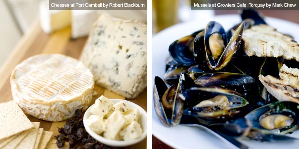 Cheese and mussels, Victoria. Photos from Victoria Tourist Board