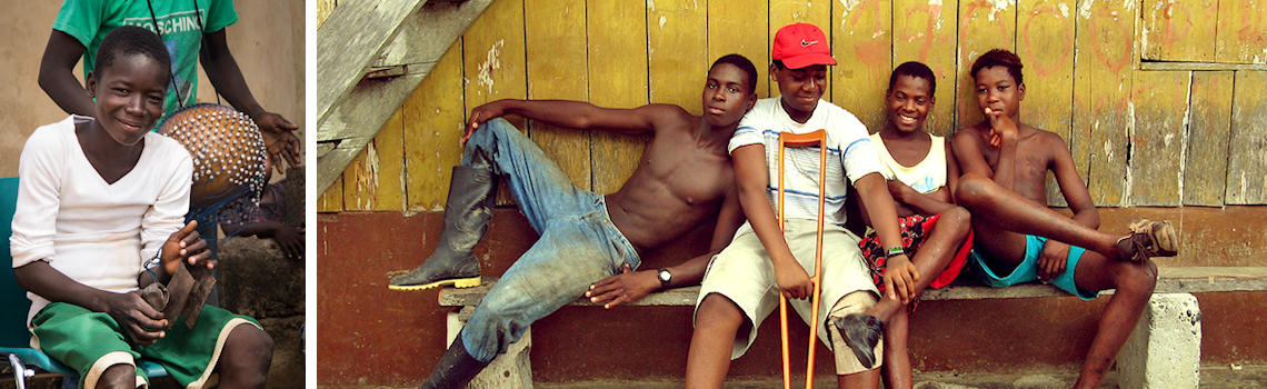 Boys comfortable in front of the camera